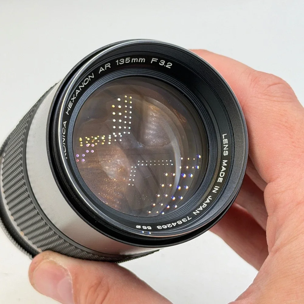 Konica Hexanon AR 135mm f3.2 Telephoto Prime Lens with Case Japan 7384263